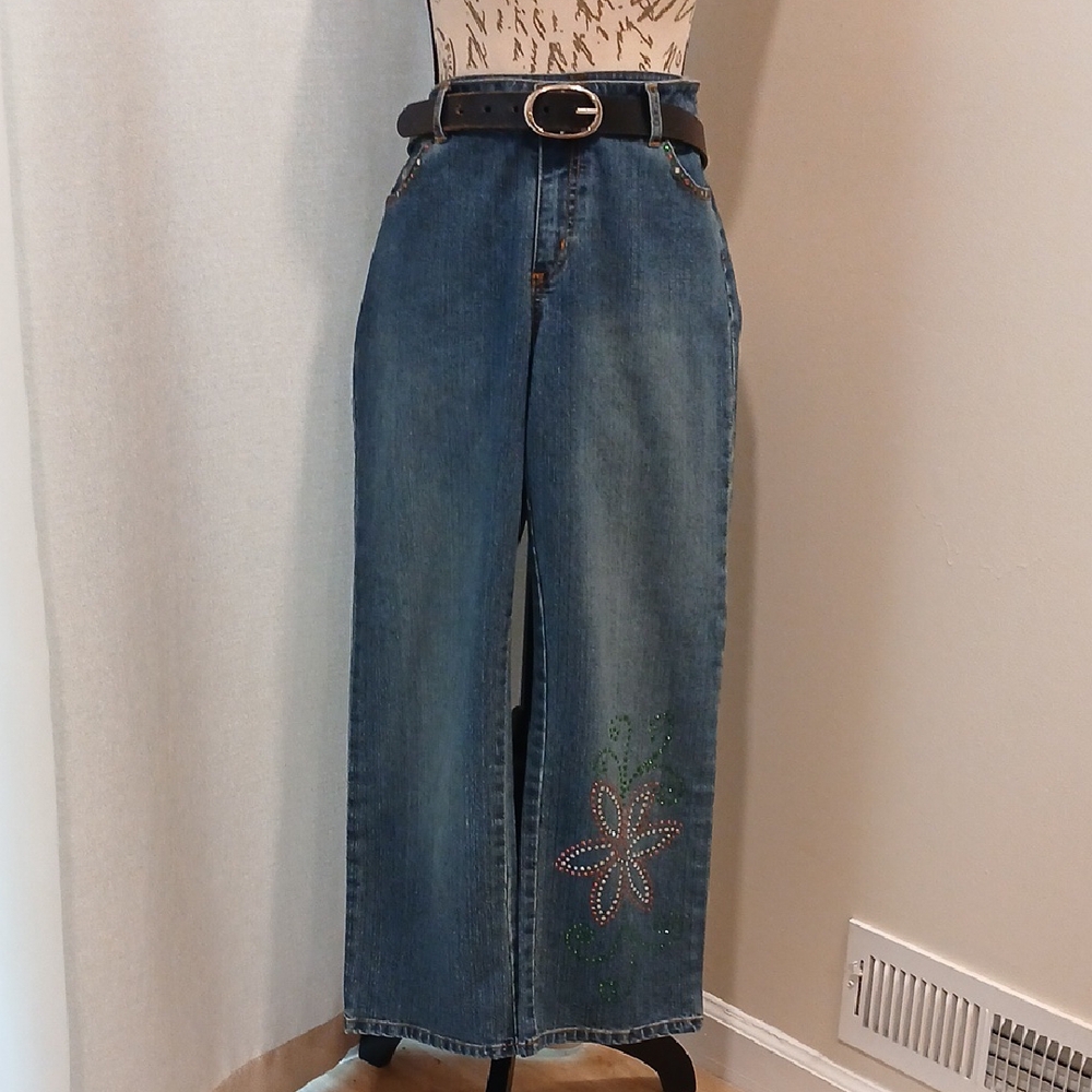 Lily Pulitzer Dollhouse Blue Flare Wide Leg Jeans with Vintage Wash